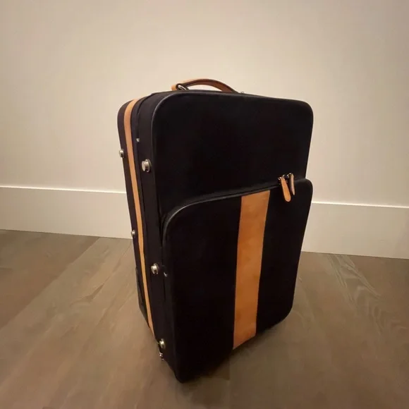 Coach Wheeled Carry-On in Black Canvas with Signature Logo Interior - Picture 3 of 17